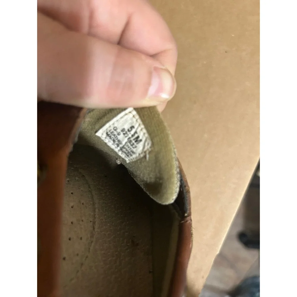 Sperry Top-Sider Womens 5.5M Brown Leather Mesh Boat Shoes Loafers
